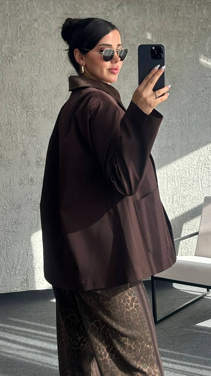 6377 Yakası Kadife Trenç Kahverengi